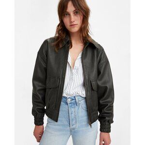 Levis Womens Henny Leather Jacket -  Black Size Medium  MSRP $398.00
